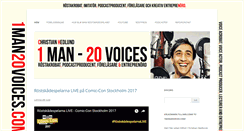 Desktop Screenshot of 1man20voices.com